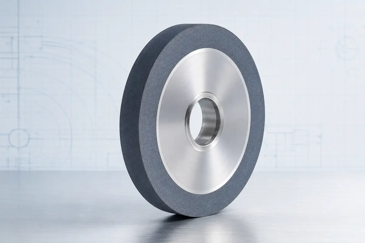 Illustrative vitrified-bond CBN grinding wheel