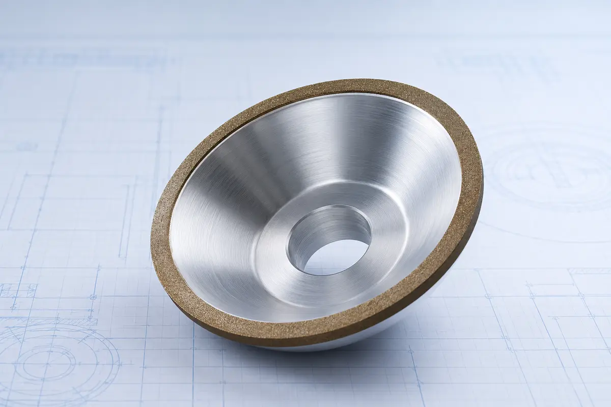 Illustrative 11V9-style Diamond grinding wheel